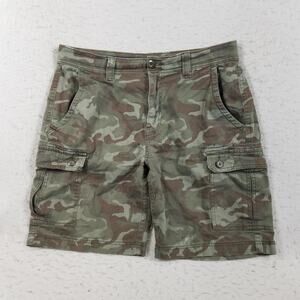 St Johns Bay Shorts Mens 34 Green Camo Cargo Comfort Stretch Casual Pockets